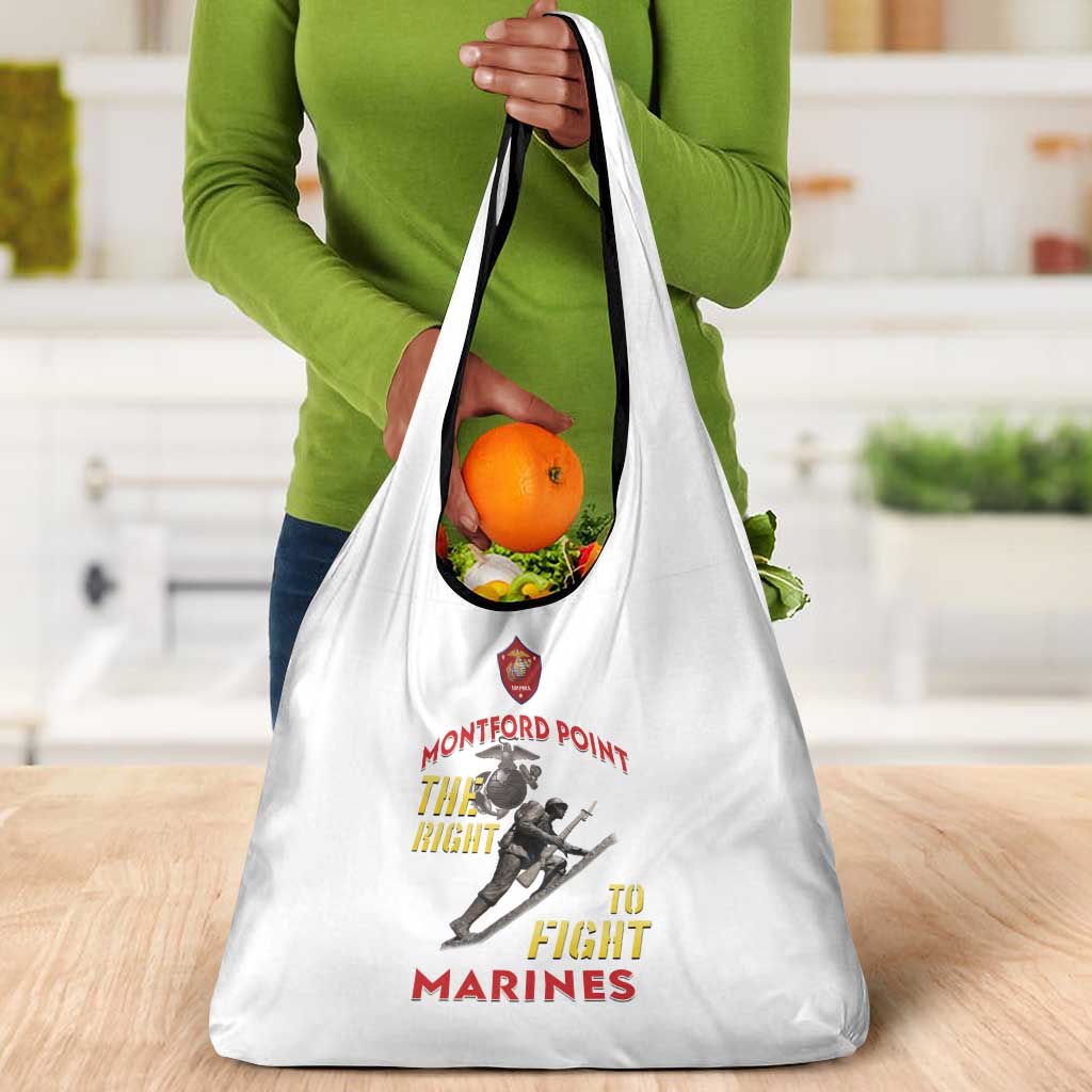 African American Heroes Grocery Bag Montford Point Marines - White - African Pride