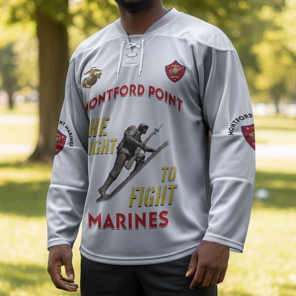 Montford Point Marines Hockey Jersey The Right To Fight - White