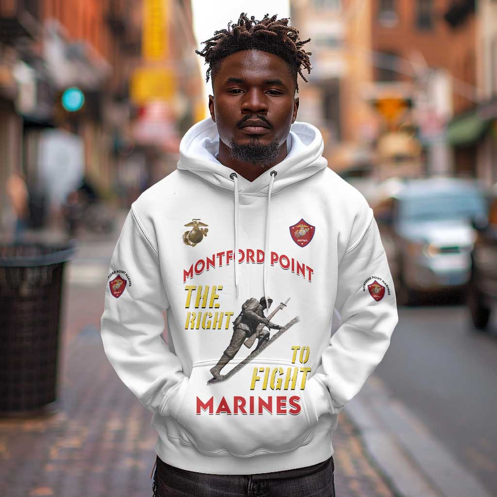 African American Heroes Hoodie Montford Point Marines - White - African Pride