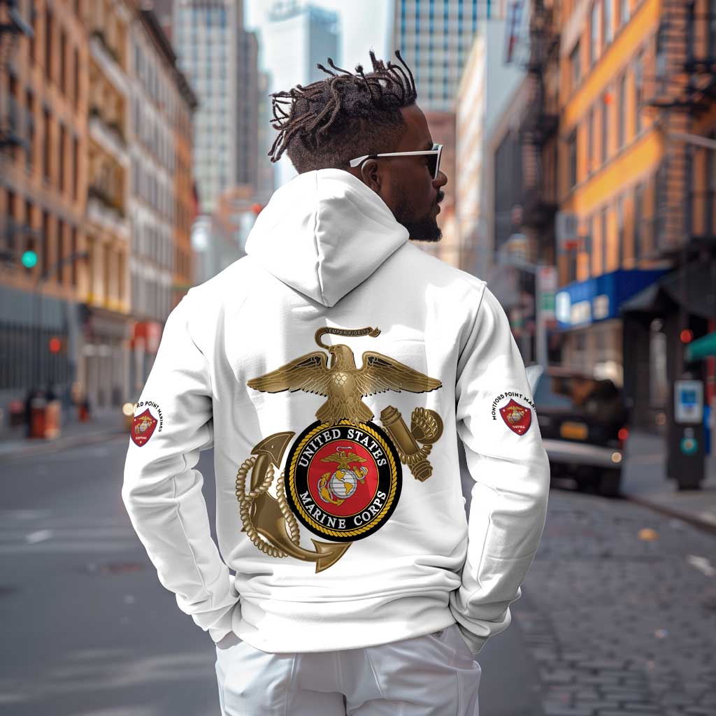 African American Heroes Hoodie Montford Point Marines - White - African Pride