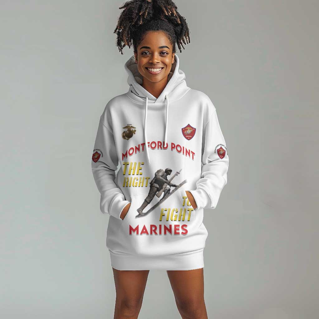 African American Heroes Hoodie Dress Montford Point Marines - White - African Pride