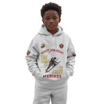 African American Heroes Kid Hoodie Montford Point Marines - White - African Pride
