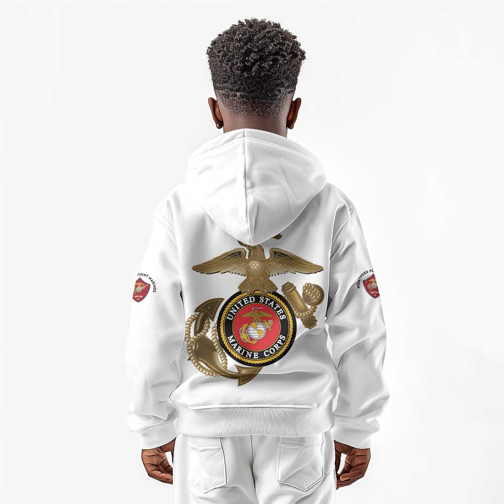 African American Heroes Kid Hoodie Montford Point Marines - White - African Pride
