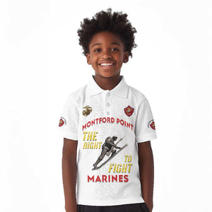 African American Heroes Kid Polo Shirt Montford Point Marines - White - African Pride