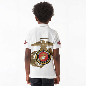 African American Heroes Kid Polo Shirt Montford Point Marines - White - African Pride