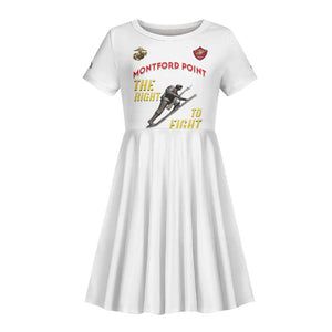 African American Heroes Kid Short Sleeve Dress Montford Point Marines - White - African Pride