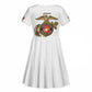 African American Heroes Kid Short Sleeve Dress Montford Point Marines - White - African Pride