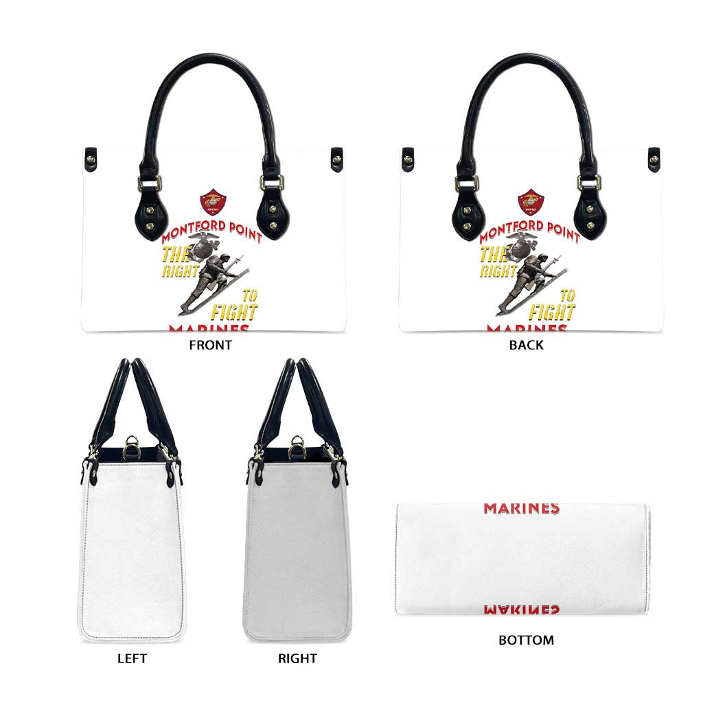 Montford Point Marines Leather Bag The Right To Fight - White