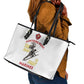 African American Heroes Leather Tote Bag Montford Point Marines - White - African Pride