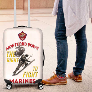 African American Heroes Luggage Cover Montford Point Marines - White - African Pride