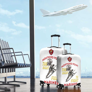 African American Heroes Luggage Cover Montford Point Marines - White - African Pride