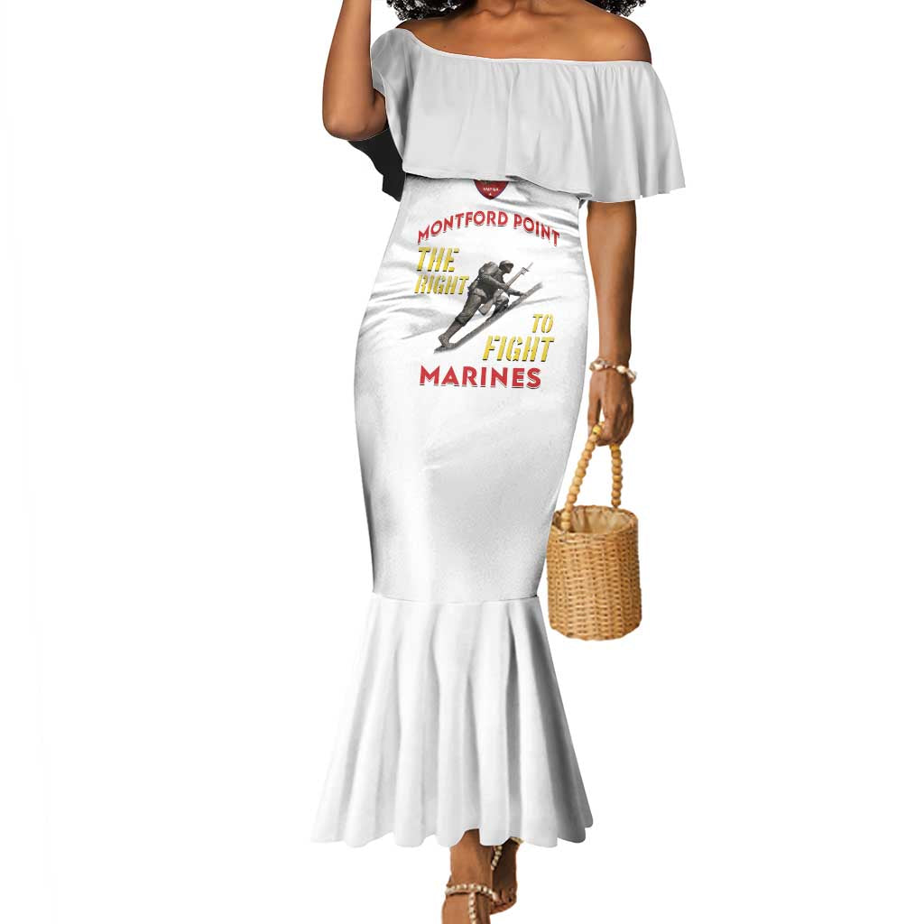 African American Heroes Mermaid Dress Montford Point Marines - White - African Pride