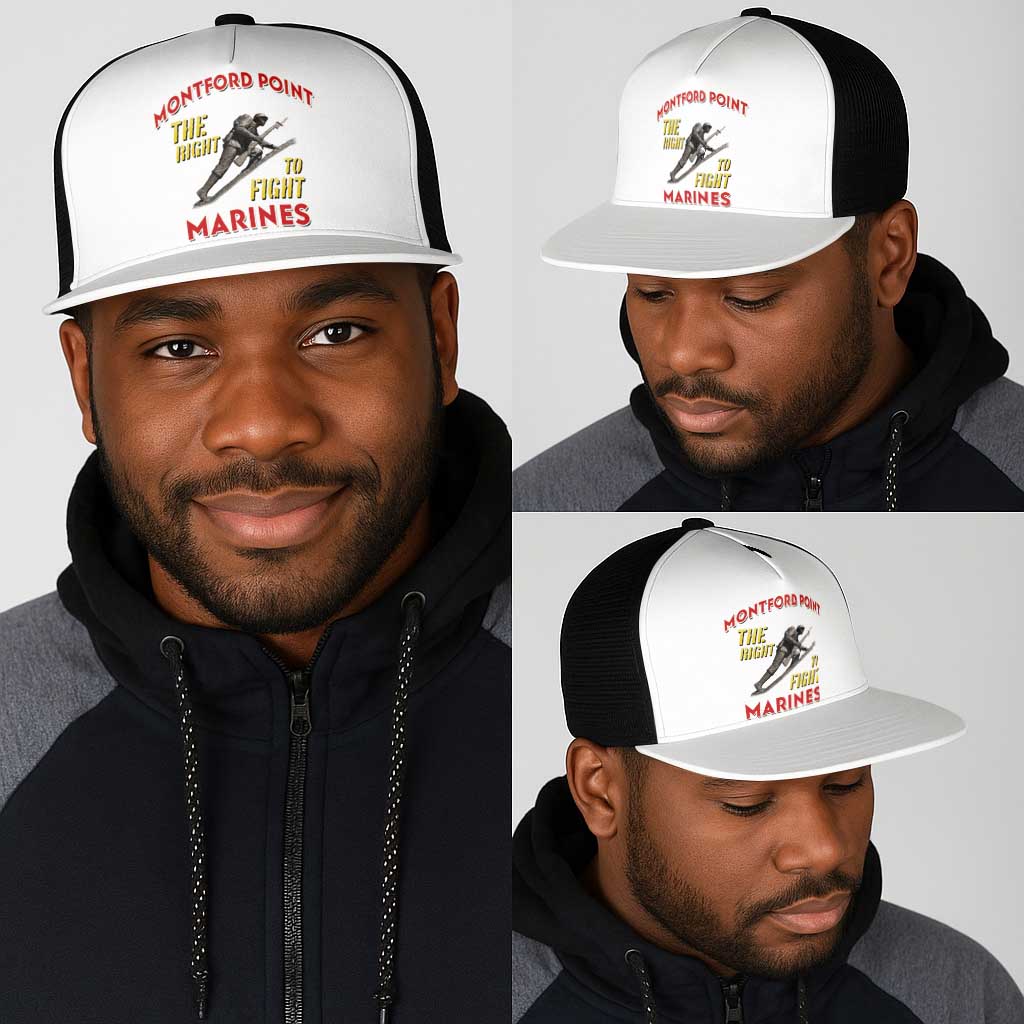 Montford Point Marines Mesh Trucker Cap The Right To Fight - White - African Pride