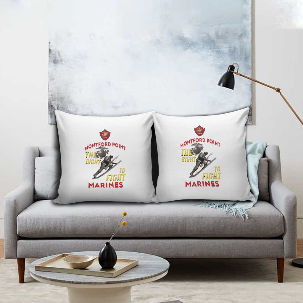 Montford Point Marines Pillow Cover The Right To Fight - White