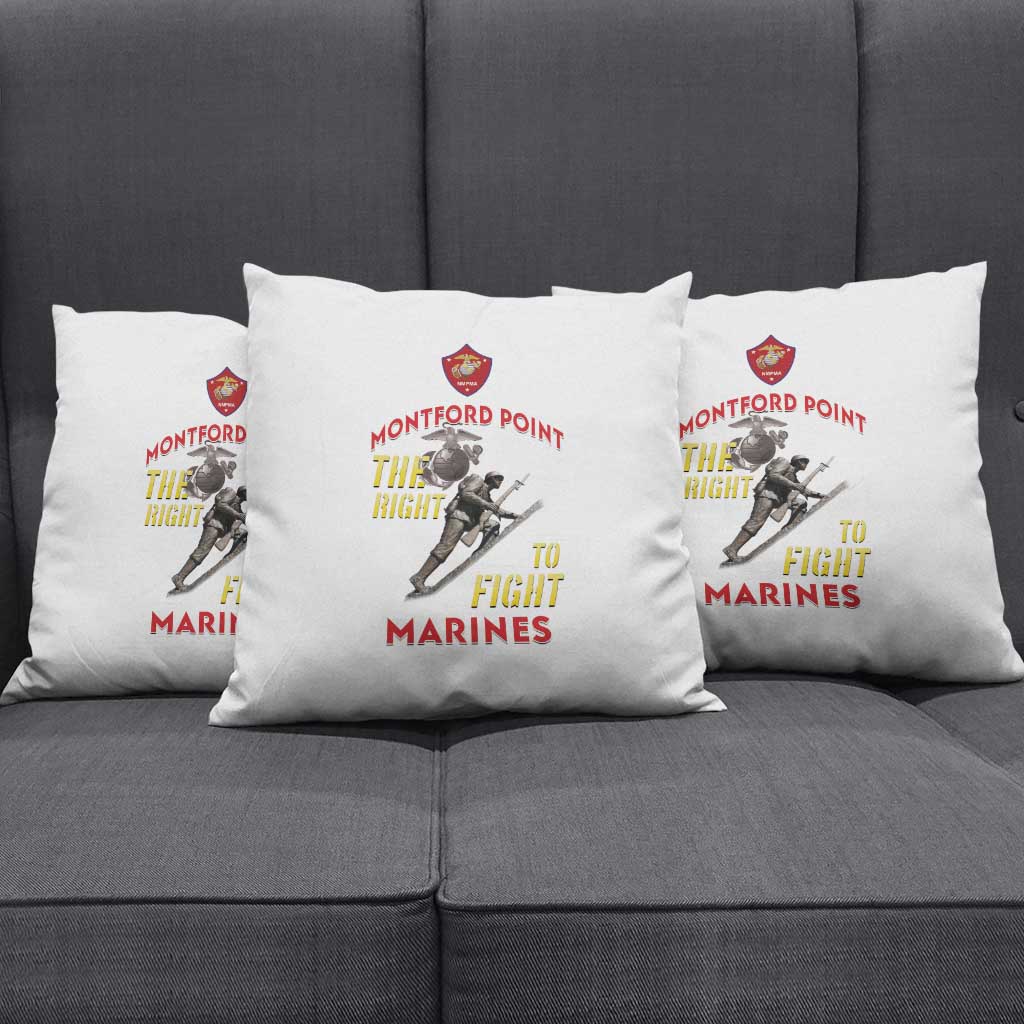Montford Point Marines Pillow Cover The Right To Fight - White