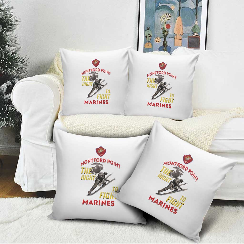 Montford Point Marines Pillow Cover The Right To Fight - White