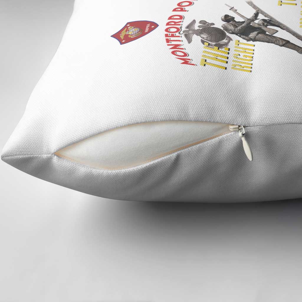 Montford Point Marines Pillow Cover The Right To Fight - White