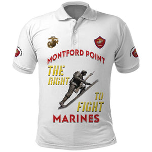 African American Heroes Polo Shirt Montford Point Marines - White - African Pride