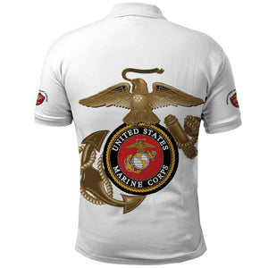 African American Heroes Polo Shirt Montford Point Marines - White - African Pride
