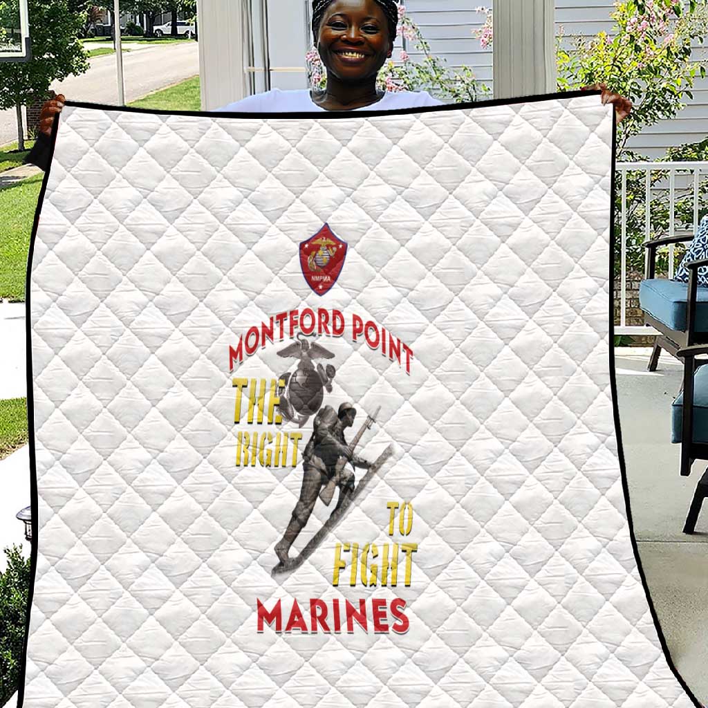 African American Heroes Quilt Montford Point Marines - White - African Pride