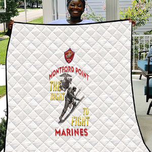African American Heroes Quilt Montford Point Marines - White - African Pride
