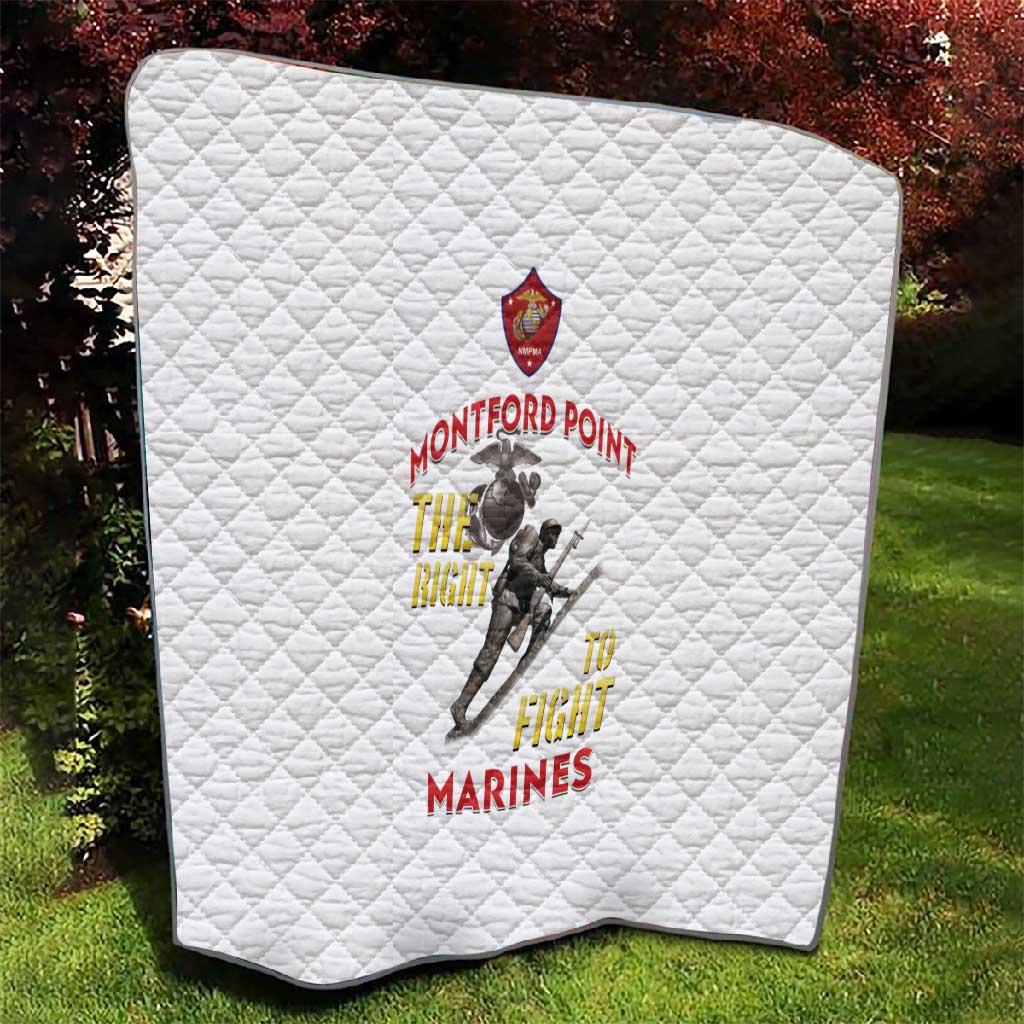 African American Heroes Quilt Montford Point Marines - White - African Pride