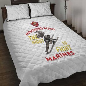 African American Heroes Quilt Bed Set Montford Point Marines - White - African Pride