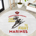 African American Heroes Round Carpet Montford Point Marines - White - African Pride