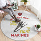 African American Heroes Round Carpet Montford Point Marines - White - African Pride