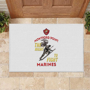 African American Heroes Rubber Doormat Montford Point Marines - White - African Pride