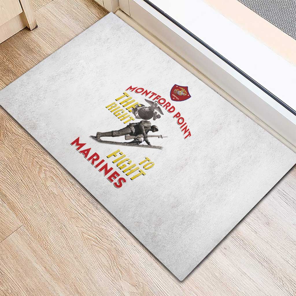 African American Heroes Rubber Doormat Montford Point Marines - White - African Pride