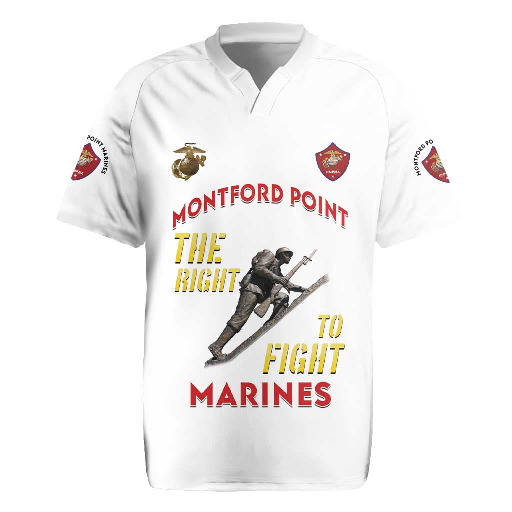 African American Heroes Rugby Jersey Montford Point Marines - White - African Pride