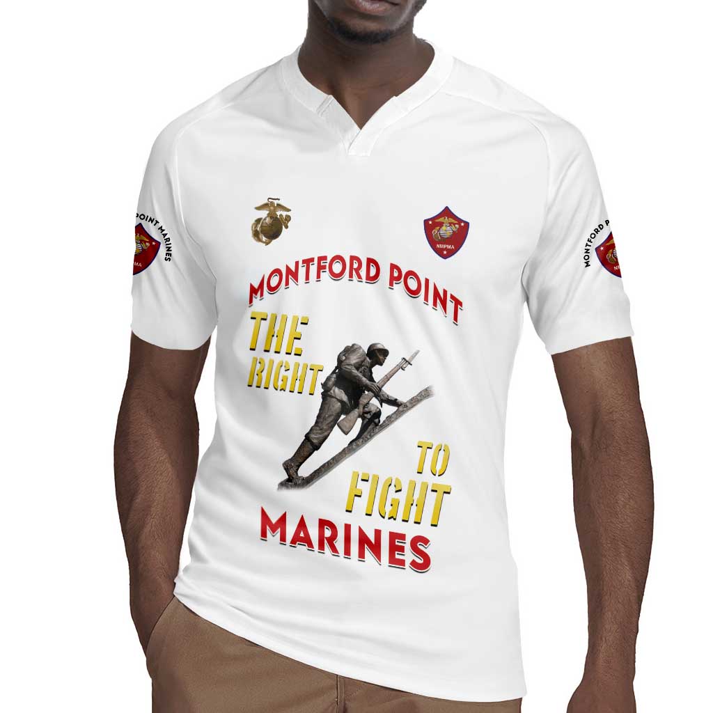 African American Heroes Rugby Jersey Montford Point Marines - White - African Pride