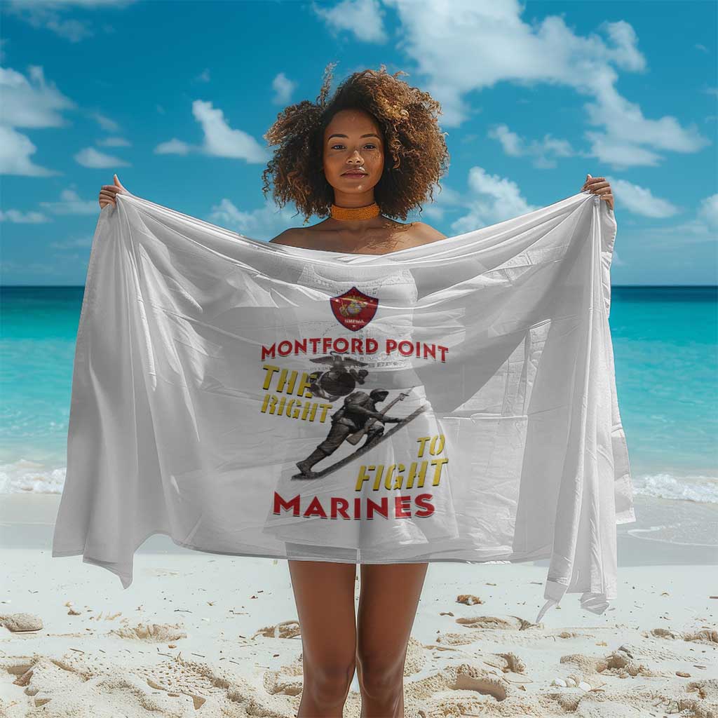 African American Heroes Sarong Montford Point Marines - White - African Pride