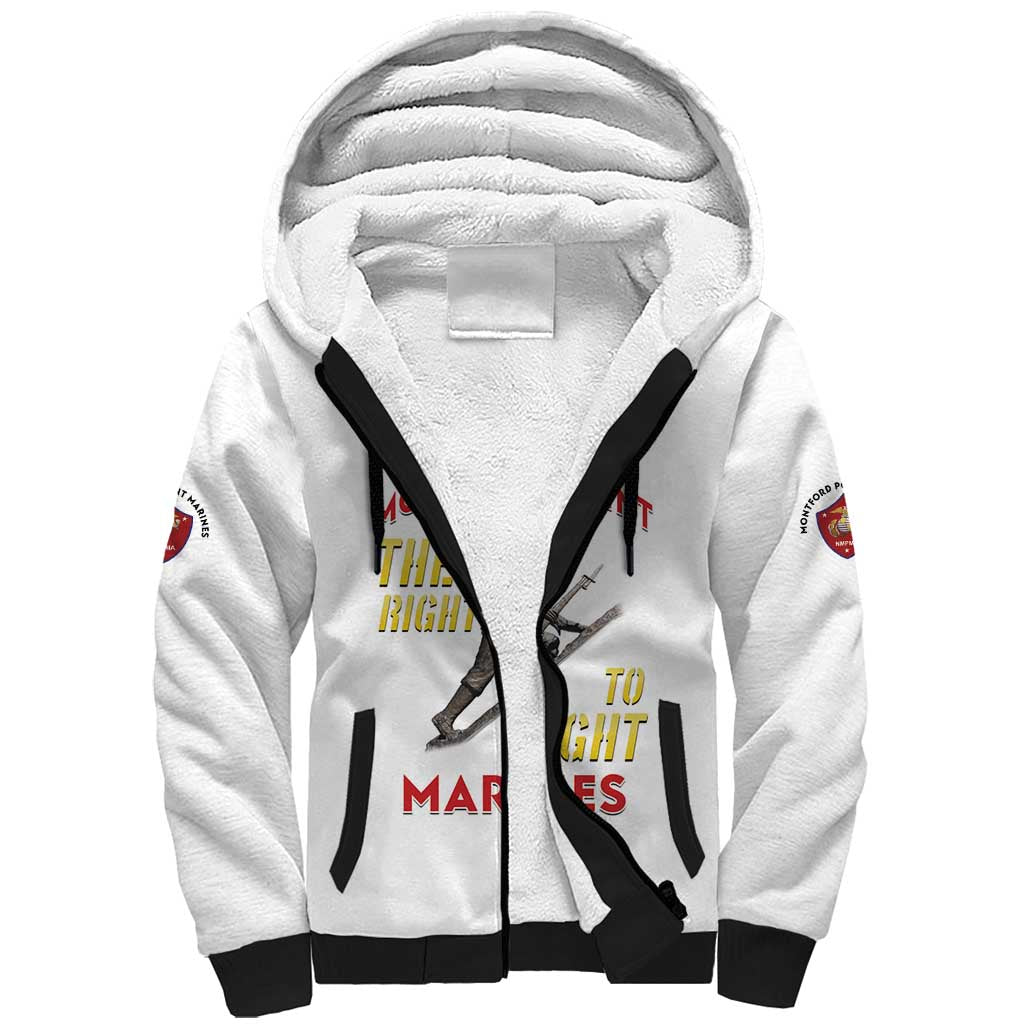 African American Heroes Sherpa Hoodie Montford Point Marines - White - African Pride