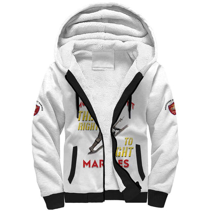 African American Heroes Sherpa Hoodie Montford Point Marines - White - African Pride
