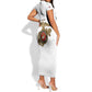 African American Heroes Short Sleeve Bodycon Dress Montford Point Marines - White - African Pride