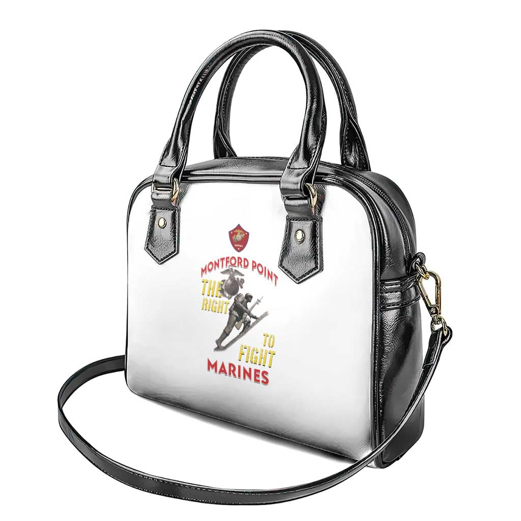 African American Heroes Shoulder Handbag Montford Point Marines - White - African Pride