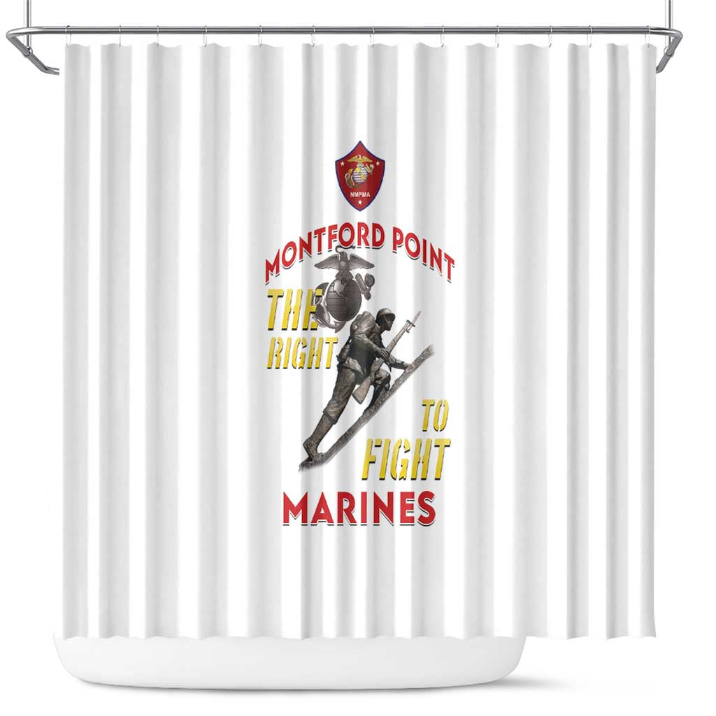 African American Heroes Shower Curtain Montford Point Marines - White - African Pride