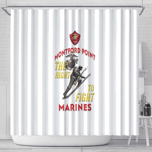 African American Heroes Shower Curtain Montford Point Marines - White - African Pride