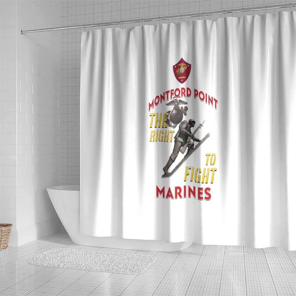 African American Heroes Shower Curtain Montford Point Marines - White - African Pride