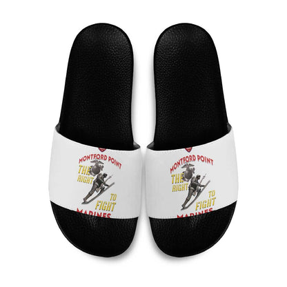Montford Point Marines Slide Sandals The Right To Fight - White