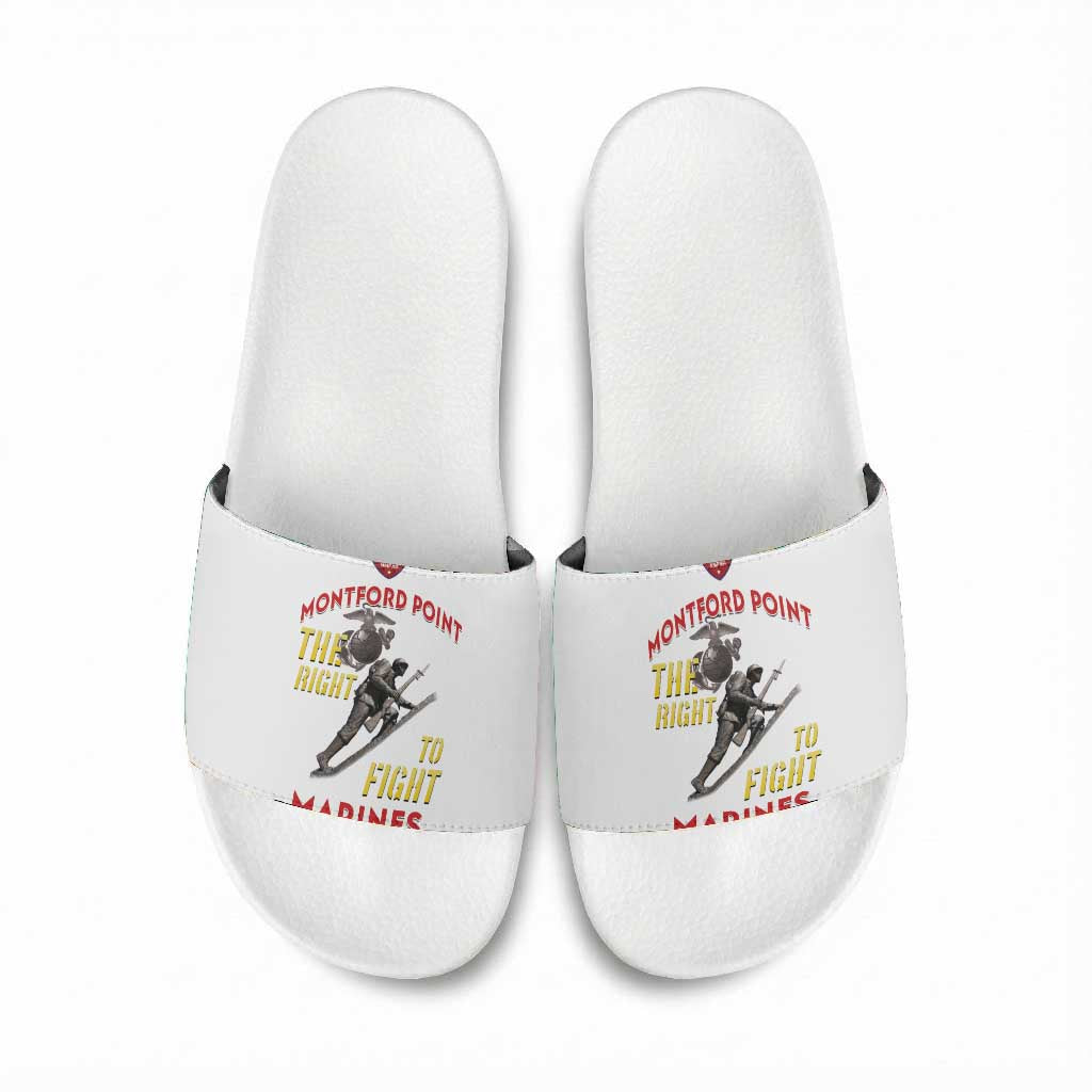 Montford Point Marines Slide Sandals The Right To Fight - White