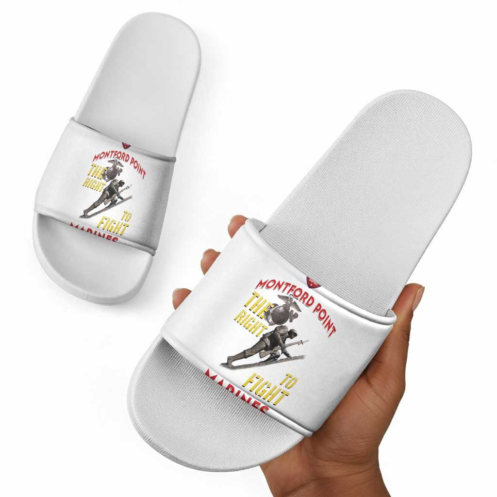 Montford Point Marines Slide Sandals The Right To Fight - White