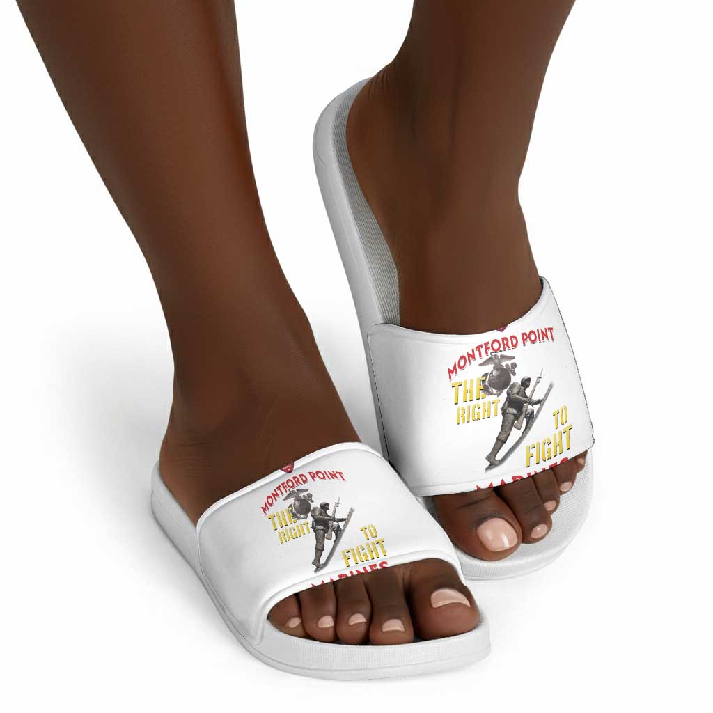 Montford Point Marines Slide Sandals The Right To Fight - White