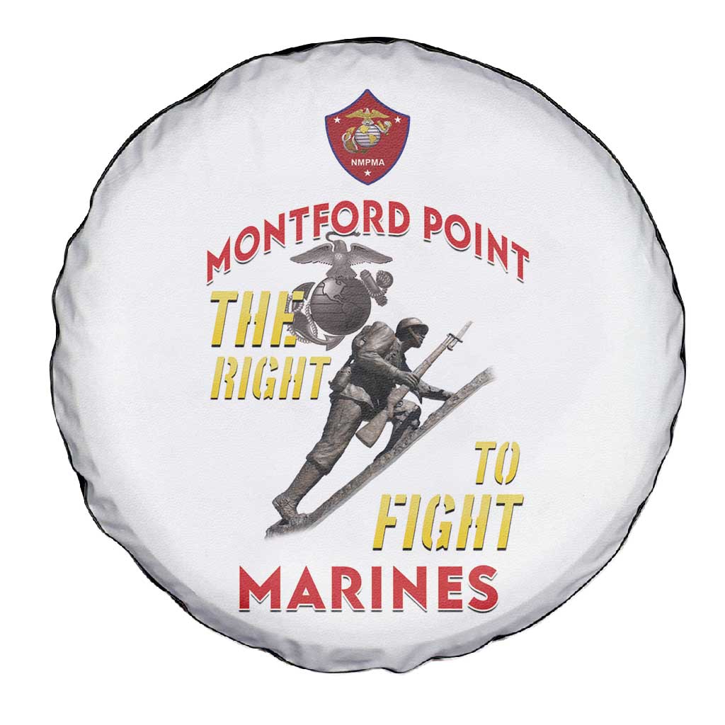 African American Heroes Spare Tire Cover Montford Point Marines - White - African Pride