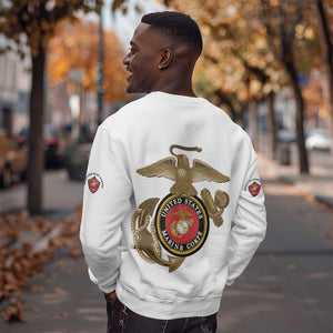 African American Heroes Sweatshirt Montford Point Marines - White - African Pride