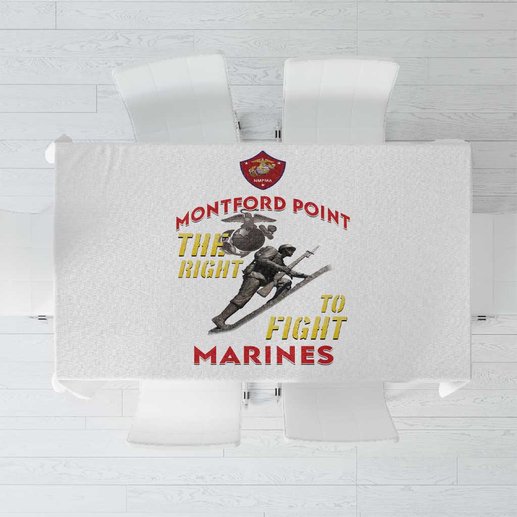 African American Heroes Tablecloth Montford Point Marines - White - African Pride
