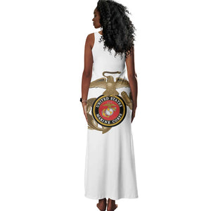 African American Heroes Tank Maxi Dress Montford Point Marines - White - African Pride