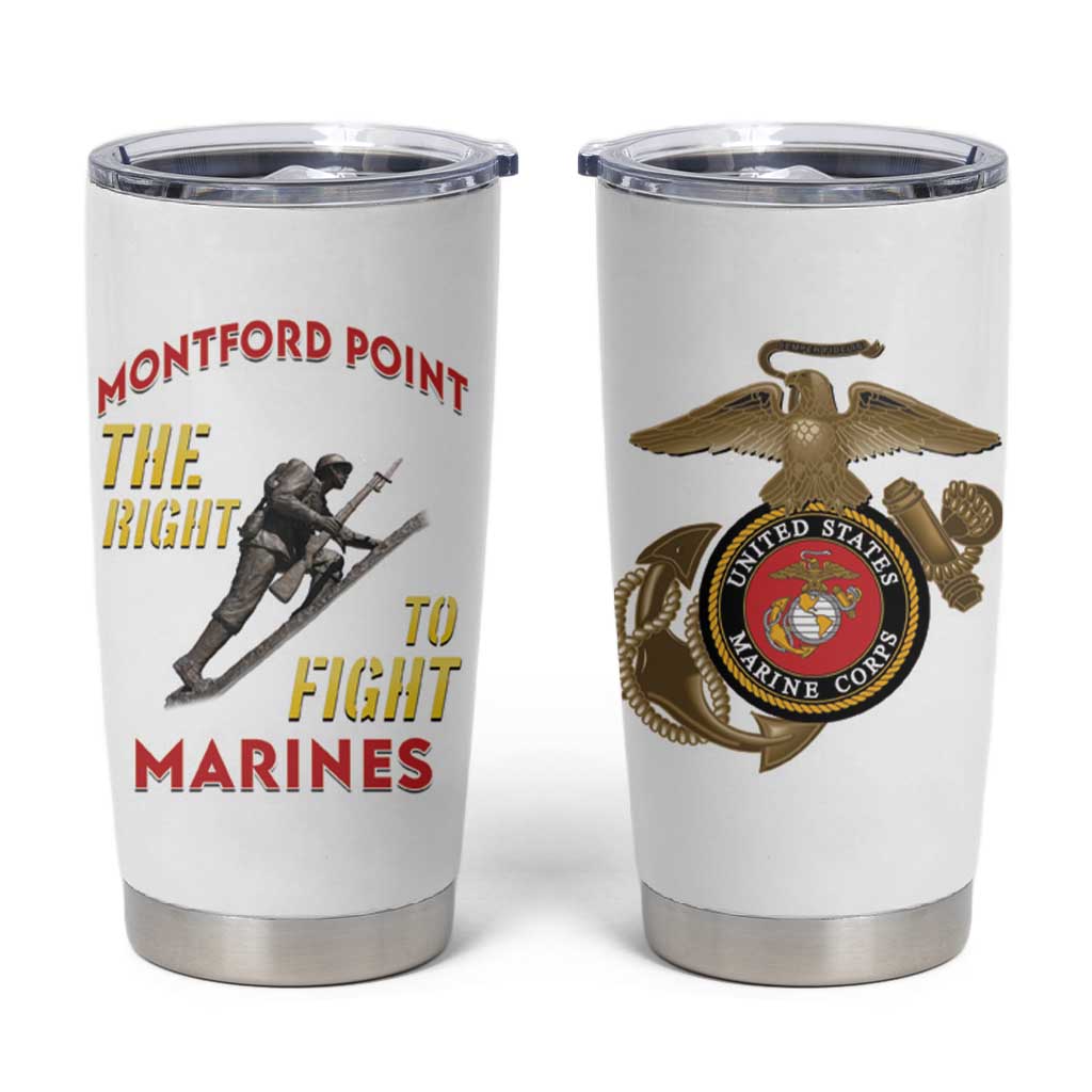 African American Heroes Tumbler Cup Montford Point Marines - White - African Pride